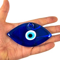Amulette mauvais œil en verre, accessoire décoratif avec œil bleu