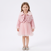 Vêtements pour enfants en gros, manches longues, printemps, ensemble veste 2 pièces pour bébé fille, robe à fleurs avec motif floral