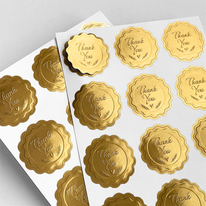 Etiquetas Adhesivas con Logotipo en Relieve 3D con Lámina Dorada para Cajas de Productos, Diseño Personalizado <span class=keywords><strong>a</strong></span> Precio de Fábrica, con Mensaje de Agradecimiento - Product Image 3