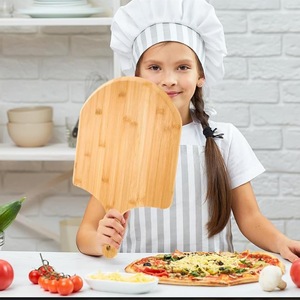 Planche à pizza en bambou Mu Feng 30x35cm, pelle à pizza en bois pour la cuisson et le service, planche à découper multifonctionnelle - Product Image 1