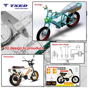 TXED Nouveau Modèle Puissant Fat Boy 48V 1000W Moteur de moyeu arrière en alliage d'aluminium Batterie au lithium Autonomie de 60 km <span class=keywords><strong>Moto</strong></span> électrique - Product Image 2