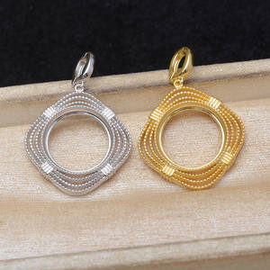 S925 Silver Vintage Pendant DIY Accessories 3mm Filigree JG6100 Empty <b>Holder</b> for Pearl <b>Jewelry</b> for 16.2-16.4mm Marbe Accessory - Product Image 2