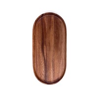 Plateau en bois d'acacia personnalisable Plateau à fruits multi-tailles au design minimaliste Vaisselle de table carrée ovale de bureau pour la maison durable Vaisselle