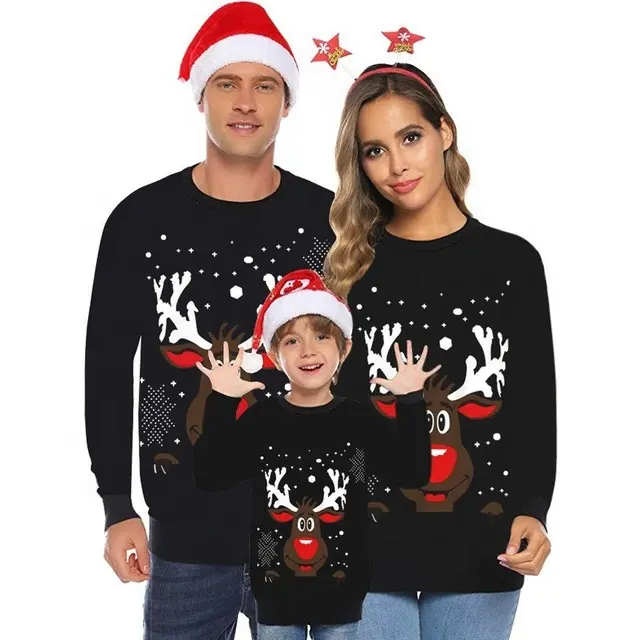 Christmas Sweater Female Elk Parent-Child Custom Ugly Processing