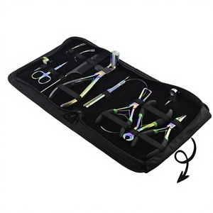 MULTI-COLOR Steel Hair Extension Tools Kit Commercial Use Microbeads Pressing Tapeins Plier Bond <b>Cutter</b> Finger Cutting Scissor - Product Image 1