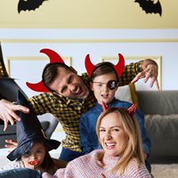 Kit de déguisement avec serre-tête cornes de diable, ensemble d'accessoires queue et nœud papillon rouges pour Halloween, cosplay, fête costumée, enfants et adultes