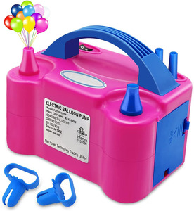Pompa Elettrica Portatile a Doppio Ugello per <span class=keywords><strong>Palloncini</strong></span>, Rosso Rosa, 110V 600W, <span class=keywords><strong>Gonfiatore</strong></span> Elettrico per Decorazioni - Product Image 1