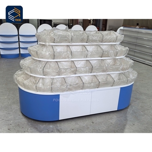 Comptoir de présentation en aluminium personnalisé pour l'aménagement intérieur des magasins, conception de l'aménagement des magasins, bacs de présentation pour bonbons en vrac - Product Image 1