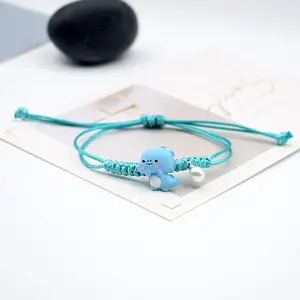 2022NEW Dinosaur frog Matching Bracelets for Teens Friendship,Woven String Adjustable Braided Cute Animal Bracelet