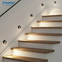 Lumière d'escalier encastrée à détection de mouvement PIR, capteur de présence humaine, lumière de marche intelligente à LED ronde pour la vente en gros