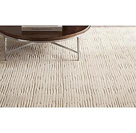 Tappeto in Lana Contemporaneo Color Grano con Design Inciso, Pelo Alto e Basso, Variazione <span class=keywords><strong>Tonale</strong></span>, Tappeto di Lusso per Soggiorno - Product Image 5