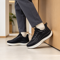 Sneakers décontractées pour hommes noires personnalisées, de haute qualité, semelle résistante à l'usure, confortables, style de marche quotidien