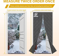 Rideau de porte étanche à isolation thermique magnétique, couverture de porte insonorisée, écran de porte thermique temporaire portable pour gris d'hiver