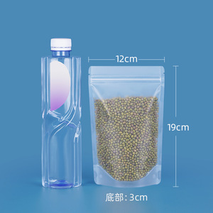 160*240+80mm Customized Full Transparent Clear Dry Fruit <strong>Zip</strong> Lock Nut or Food Packaging Bag Stand up <strong>Pouch</strong> for Oil Packing - Product Image 5