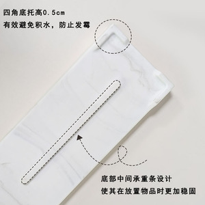 Four Corner Storage Tray Marble Pattern 5.5x10.5x2.5cm Silicone Bathroom Desk Organizer For Toiletries - Product Image 2