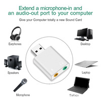 Carte son analogique stéréo 3.5MM Interface de pilote Usb Carte son audio externe 3.5mm