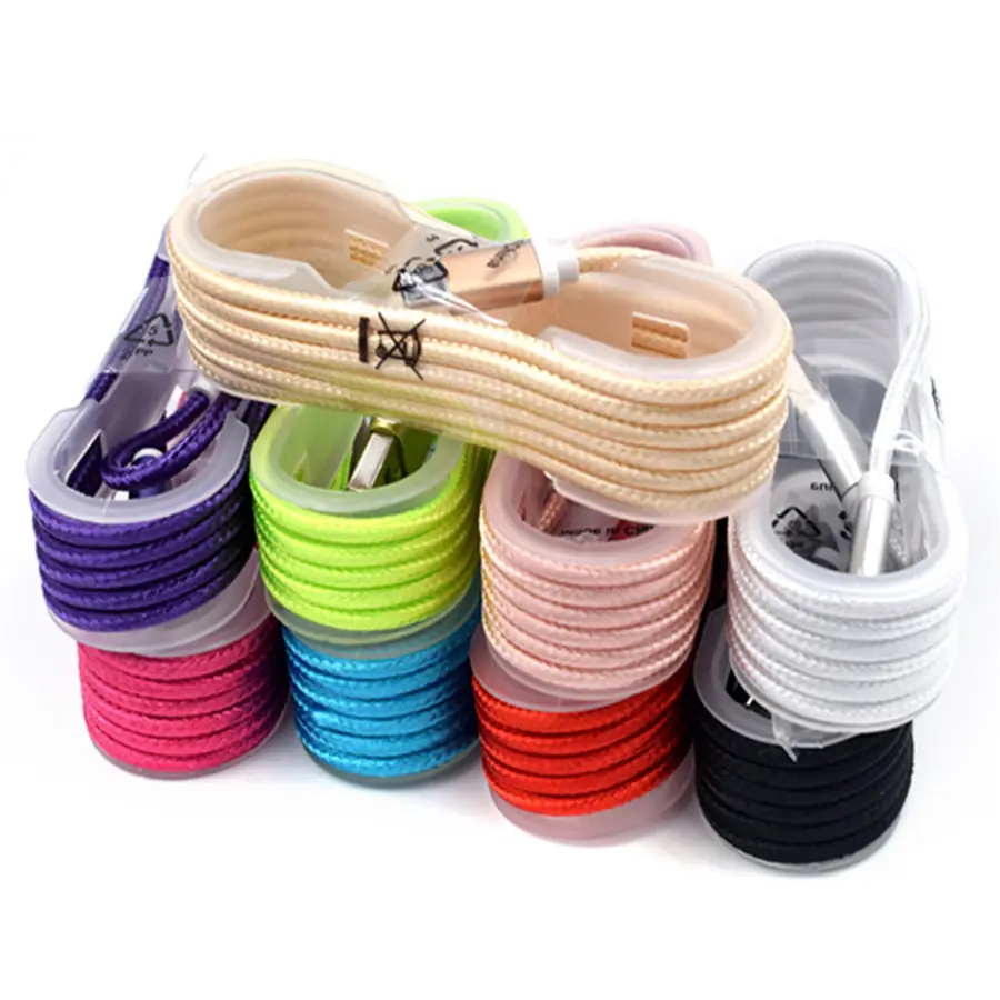 1.5M 5FT Braided Nylon Colorful USB Micro Charger Type C Cable For Samsung Type C For Smart Phone