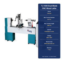 Tour à bois CNC 1500 mm à double lame, portée 300 mm, broche 4 kW, machine de copie avec certification CE pour balustres d'escalier