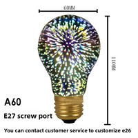 Moderne Edison Art LED veilleuse 3D feux d'artifice E27 vis coloré éblouissant chambre usine en gros plug-in batterie créative