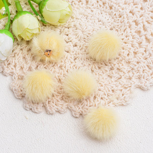 Colgante de pompón de visón sintético, pendientes de cuentas redondas de 15mm, accesorio para collar, joyería hecha a mano para mujer, decoración de moda - Product Image 4