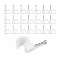 RUNBO 100 pièces Clips de fixation de câbles en plastique de 6 mm pour montage mural, gestion des câbles