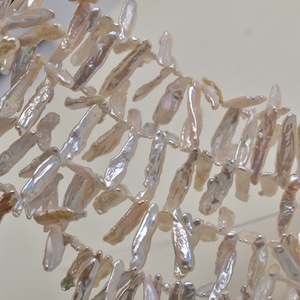 Perles d'eau douce naturelles blanches 5-20MM 28 trous Perles de cure-dent avec pétales Perles semi-finies Pipa pour accessoires de collier DIY - Product Image 2