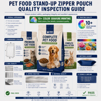 Op maat gemaakte bedrukte Doypack folie plastic staande zipzak verpakking voor huisdierenvoer, snoep, snacks en gedroogd fruit