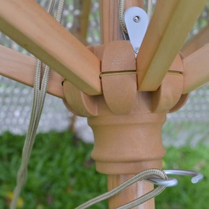 Parasol de soleil bohème en corde de coton macramé-2.5/3 m parasol de plage, poteau en bois vintage, style tissé à la main pour patio, jardin - Product Image 3