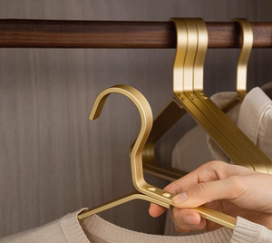 High Quality Customized Gold Silver Aluminum Metal Clothes Hangers for Household <b>Wardrobe</b> - Product Image 2