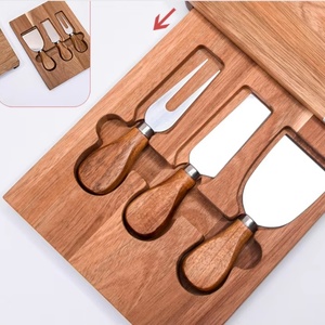 Acacia Wood Tray Charcuterie Board Marble Cheese Board Butter Fork Knife Set Cheese <b>Platter</b> for Kitchen - Product Image 5