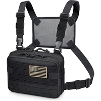 Sac banane tactique imperméable unisexe pour la poitrine, organisateur d'outils d'extérieur, fermeture éclair, léger, en polyester, motif uni