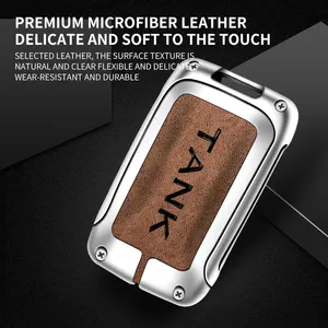 High Quality Zinc Alloy Leather Car Key Case Cover For Tank 300 2021 Great Wall Keychain Remote Keyless Accessories