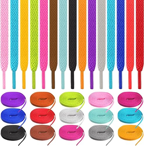 Hot Seller Colorful 8mm Flat Shoelaces Shoes String Sneakers Braided Polyester Shoe Laces