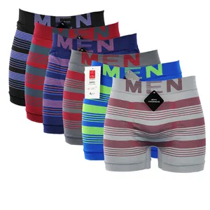 Cueca longa listrada masculina, roupa íntima sem costura para homens c0201 preço