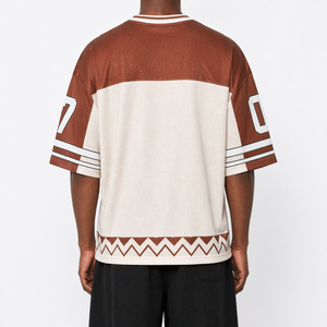 <span class=keywords><strong>T</strong></span>-<span class=keywords><strong>shirt</strong></span> de football en maille graphique surdimensionné pour homme, logo personnalisé, streetwear d'é<span class=keywords><strong>t</strong></span>é - Product Image 4