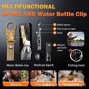 Kit de survie en plein air 27 en 1, kit d'urgence multifonction pour le camping en milieu sauvage, équipement compact portable en acier inoxydable - Product Image 2