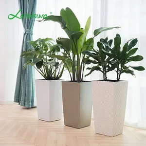 Vasos de plantas decorativos retangulares por atacado, vasos de plantas e planejadores para jardim