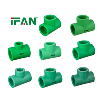 IFAN Vente en gros de raccords PPR en plastique 20-125 mm pour systèmes d'eau chaude et froide, raccords de tuyauterie PPR en plastique