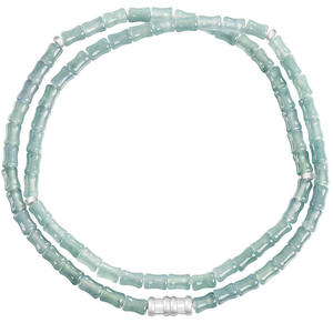 หยกธรรมชาติสีน้ำเงินหยกน้ำเงินทรงไม้ไผ่ สร้อยข้อมือเงินแท้ S925 เครื่องประดับผู้หญิง ดีไซน์ดั้งเดิม พร้อมใบรับรอง D214 - Product Image 5