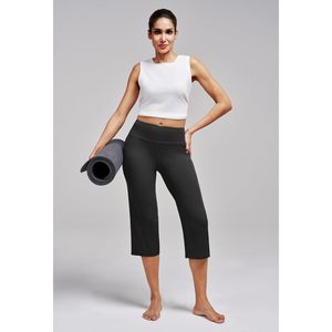 FOXA Capri Yoga Pants High Waisted With <b>Pockets</b> Cropped Workout <b>Leggings</b> For Women Athletic Casual Summer Wear - Product Image 5