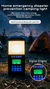 Luz <span class=keywords><strong>de</strong></span> Camping Portátil, Radio Bluetooth, Lector <span class=keywords><strong>de</strong></span> Tarjetas TF, Luz <span class=keywords><strong>de</strong></span> Lectura, <span class=keywords><strong>Alarma</strong></span> Sonora y Luminosa SOS, Banco <span class=keywords><strong>de</strong></span> Energí<span class=keywords><strong>a</strong></span> <span class=keywords><strong>de</strong></span> Manivela, Pantalla LCD - Product Image 2