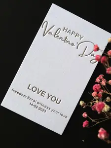 Personalizado al por mayor barato imprimible hecho a mano calor logotipo NOMBRE feliz amor regalo felicitación tarjetas divertidas tarjetas del Día de San Valentín