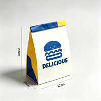 Ensembles d'emballages alimentaires jetables personnalisés - Boîtes à hamburgers, boîtes à poulet frit, sachets de chips, revêtement UV, design style frais, pour les collations