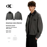 Veste en cuir pour homme sur mesure 11KN, veste de travail, veste en cuir PU, col contrasté, ourlet élastique, streetwear, vente en gros