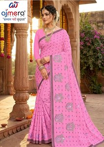 Sari en coton imprimé traditionnel doux, élégant, ethnique, pour les fêtes, séchage rapide, par Ajmera Fashion, élégant pour femmes - Product Image 2