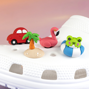 Accessoires de chaussures personnalisés en PVC 3D avec boucles et boutons, motifs animaux, vente en gros, colorés, thèmes plage, <span class=keywords><strong>voiture</strong></span>, noix de coco, vacances, en vrac - Product Image 2