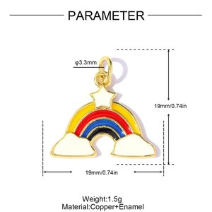 Colgante <span class=keywords><strong>de</strong></span> Corazón Arcoíris DIY <span class=keywords><strong>de</strong></span> Cobre con Zirconia, Accesorios <span class=keywords><strong>de</strong></span> Joyería para Botas, Lazos, Pulseras y Collares - Product Image 3