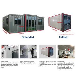 Lusso 20Ft prefabbricato Container casa di alta qualità <span class=keywords><strong>Mobile</strong></span> allungabile sentinella Box Office case fabbricate - Product Image 2