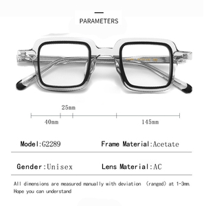 男女兼用男女兼用光学フレームカスタムアンチブルーライトメガネ - Product Image 3