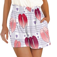 Shorts décontractés amples taille haute à motif feuille de taro, imprimés sur mesure, élastiques à la taille, écologiques, séchage rapide, style sportif